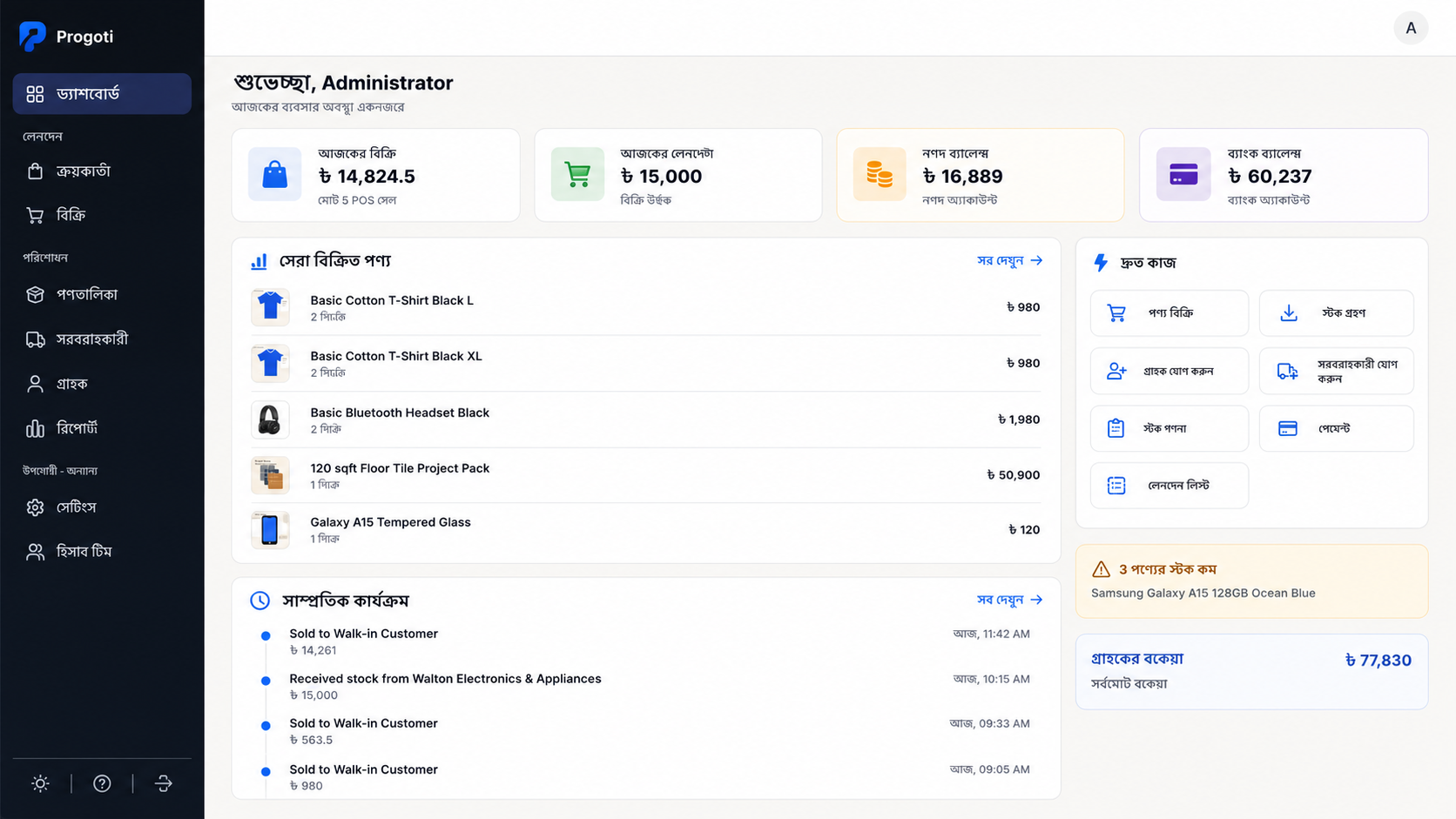 Progoti Dashboard স্ক্রিনশট